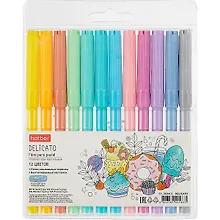 Купить Фломастеры Hatber, Delicato Pastel, 12 цветов — Фото №1