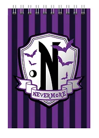 Купить Блокнот А6 60 листов, клетка, "Вэнсдэй Nevermore" гребень — Фото №1