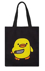 Купить Сумка-шоппер на молнии Уточка с ножом (38х35) (текстиль, флис) (12-11522-202303-6) Bookvalno — Фото №1
