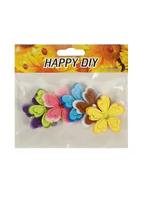 Купить Набор из фетра Цветок двухслойный со стразом (11051905) (6 шт) (цв. микс) — Фото №1