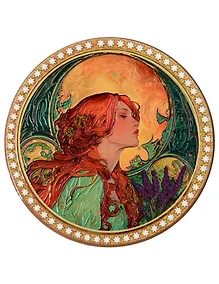 Купить Подставка под кружку Девушка на фоне луны (керамика) (10,5см) (ПВХ бокс) (12-07650-787) — Фото №1