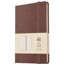 Купить Книга для записей А4- 96л кл. "Joy Book. Брауни" иск.кожа, тонир.блок, скругл.углы, ляссе, резинка — Фото №1