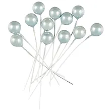 Купить Искусственный декор Жемчужины на проволочке голубые, 0,5см 12шт (ОРР) — Фото №1