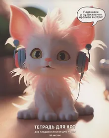 Купить Тетрадь для нот Listoff, "Ушастик", А5, 16 листов — Фото №1