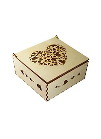 Купить Шкатулка Большая с сердечками (152184-S) (дерево) (упаковка) — Фото №1