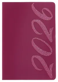 Купить Ежедневник дат. 2026г. А5 176л "Софт-тач" винный, кожзам, тв.переплет, офсет, закругл.углы, ляссе, инд.уп — Фото №1