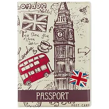Купить Обложка для паспорта London Зонтик шляпа усы (ПВХ бокс) — Фото №1