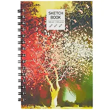 Купить Скетчбук А5 100л "Осень" белый офсет, 100г/м2, евроспираль — Фото №1