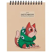 Купить Скетчбук А6+ 125*160 40л "Маскарад" белый офсет, 100г/м2, тв.обложка, евроспираль — Фото №1