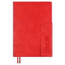 Купить Ежедневник дат. 2026г. А5 176л "Тиволи глосс" красный, кожзам, тв.переплет, блинт.тиснение, офсет, справ.мат-лы, закругл.углы, 2 ляссе, инд.уп — Фото №1