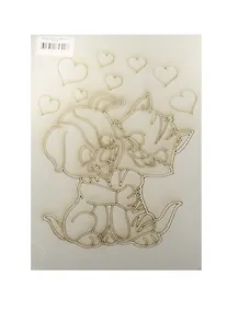 Купить Трафарет Котенок с щенком (А4) (353) (упаковка) — Фото №1