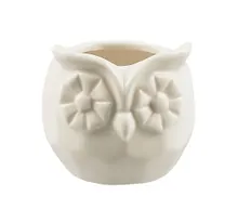 Купить Кашпо Сова (белая) (керамика) (8х8) (12-06650-202306-102) — Фото №1