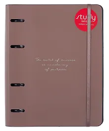 Купить Тетрадь 120л кл. "Quote", какао, на кольцах, сменный блок, тиснение фольгой белое золото, обложка кожзам — Фото №1