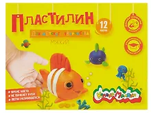 Купить Пластилин 12цв 180гр мягкий для детского творчества, стек, к/к, Каляка-Маляка — Фото №1