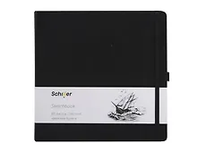 Купить Скетчбук 20*20 80л "Schiller" черный, 140г/м2 слоновая кость, тв.обл., Schiller — Фото №1