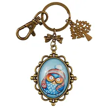 Купить Сувенир, Брелок с замком, Совы, металл. — Фото №1