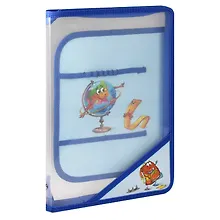 Купить Папка для труда А4 "ГЛОБУС" 32,8*22,8см, пластиковая, молния с 3х сторон, внутр.блок для канц.принадлежностей — Фото №1