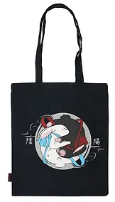 Купить Сумка-шоппер Аниме Кролики Инь и ян, черная (текстиль) (40х32) — Фото №1