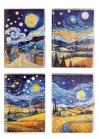 Купить Записная книжка А7 70л лин "Звездная ночь, акварель" ПВХ-обл., ассорти — Фото №1