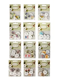 Купить Пуговицы дизайнерские (6069-1) (6шт) (дерево) (12 видов) (упаковка) — Фото №1