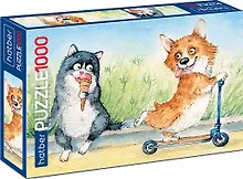 Купить Пазл Premium "Из жизни корги", 1000 элементов — Фото №1