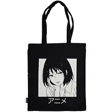 Купить Сумка-шоппер Аниме Девушка Дзё черная, текстиль 40см.*32см. — Фото №1