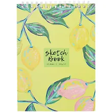 Купить Скетчбук А4 60л "Лимоны" белый офсет, 120г/м2, спираль — Фото №1