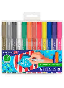 Купить Маркеры акриловые 12 цветов для рисования и хобби, 1,0мм, Brauberg Art Classic — Фото №1