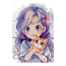 Купить Алмазная мозаика 15*20 детская (неполное заполнение) "Домашний любимец" — Фото №1