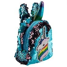 Купить Сумочка-рюкзачок на молнии с пайетками Единорог с рогом (10 см) (текстиль) — Фото №1