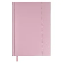 Купить Ежедневник дат. 2026г. А6+ 176л "Наппа" розовый, кожзам, тв.переплет, обл.поролон, блинт.тиснение, офсет, справ.мат-лы, ляссе, инд.уп — Фото №1