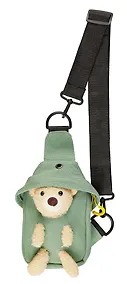 Купить Сумочка на молнии с ремнем Мишка (зеленая) (19х12х6) (текстиль) (12-23827-SH22) Bookvalno — Фото №1