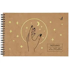 Купить Скетчбук 160*240 20л "Magic" акварельн., с перф., 200г/м2, обл крафт рельеф. краска, евроспираль — Фото №1