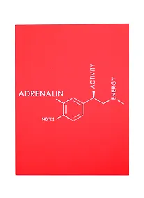 Купить Записная книжка А6 80л лин. "Molecule. Adrenalin" интеграл.переплет, Soft Touch, тиснение серебр.фольгой — Фото №1