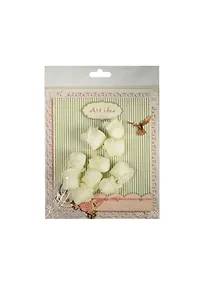 Купить Головки роз Фоамиран молочный (14003601) (д1,7см) (10шт) (упаковка) — Фото №1