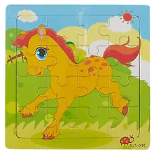 Купить Развивающая рамка Лошадка, дерево, 15х15 см — Фото №1