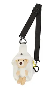 Купить Сумочка на молнии с ремнем Мишка (белая) (19х12х6) (текстиль) (12-23827-SH20) — Фото №1