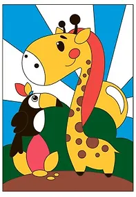 Купить Набор для творчества. Картина по номерам "Жирафик и тукан" — Фото №1