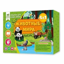 Купить Подарок для самых умных. Животные мира. Книга+Большая раскраска+Игра-ходилка+Карточная игра — Фото №1