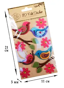 Купить Стикеры 3D фетровый Птички на ветках (S26046339) — Фото №1