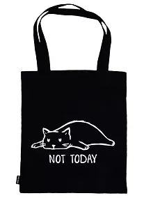 Купить Сумка-шоппер Not today (кот) черная, текстиль 40см.*32см. — Фото №1