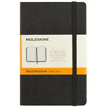 Купить Записная книжка Moleskine Classic Pocket, линейка, чёрная, 96 листов, А6 — Фото №1