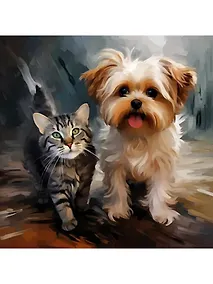 Купить Холст с красками по номерам "Собаки. Любимые питомцы", 30 х 30 см — Фото №1