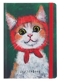 Купить Скетчбук А5 80л "КОТИК" 100г/м2, тв.обложка, выб.лак, резинка, мат.ламинация — Фото №1