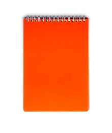 Купить Блокнот А5 80л кл. "LINE NEON" оранжевый, пласт.обл, спираль — Фото №1