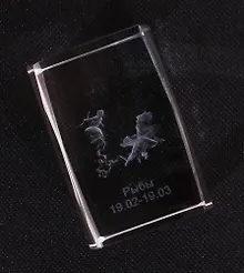 Купить Сувенир, Стеклянный куб малый 4*6см Рыбы НУ-8512 — Фото №1