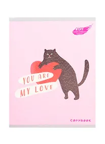 Купить Тетрадь в клетку Listoff, "DIY Collection. Игривый кот", 96 листов, в ассортименте — Фото №1