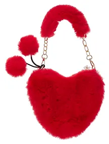Купить Сумочка плюшевая на молнии Сердце красное (23х20х5) (12-12610-202411-B6) — Фото №1