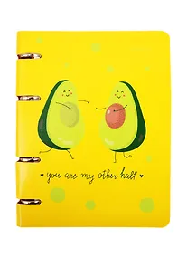 Купить Тетрадь на кольцах в клетку Unnika, "Cute & Funny. Авокадо", 100 листов — Фото №1