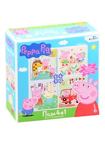 Купить Пазл 9, 16, 25, 12 эл. Набор 4 в 1. Свинка Пеппа. Солнечная прогулка — Фото №1